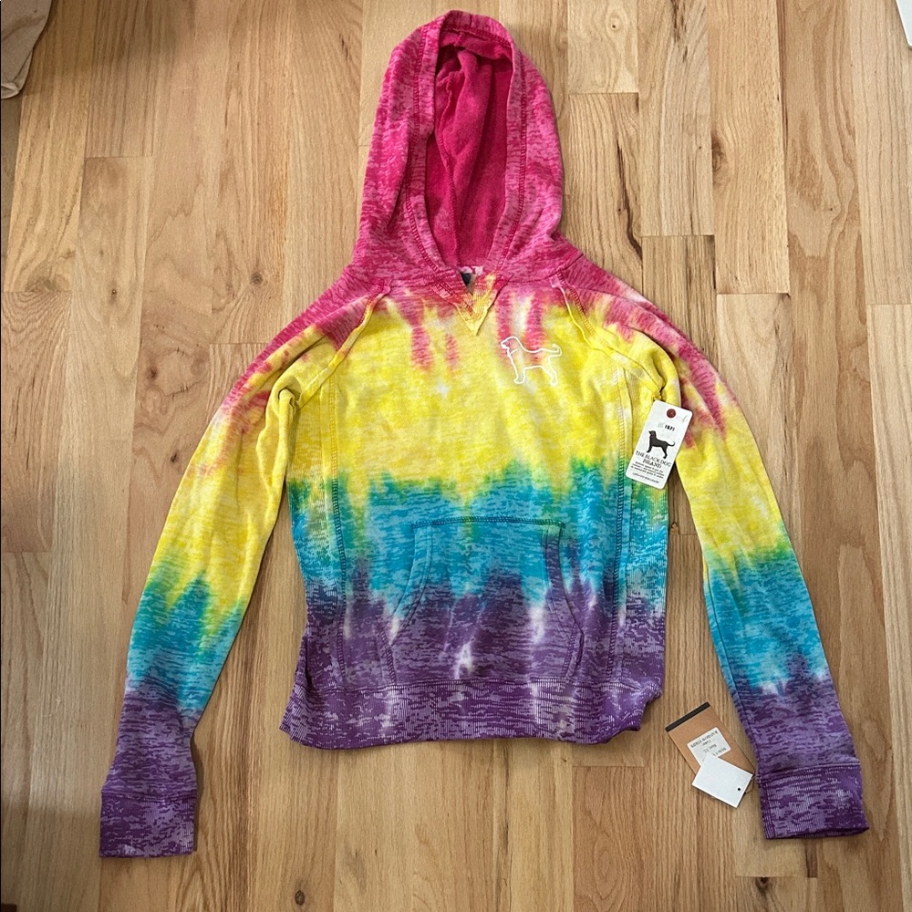 The Black Dog Pink and Yellow Tie-Dye Girl’s Hoodie Sweater
